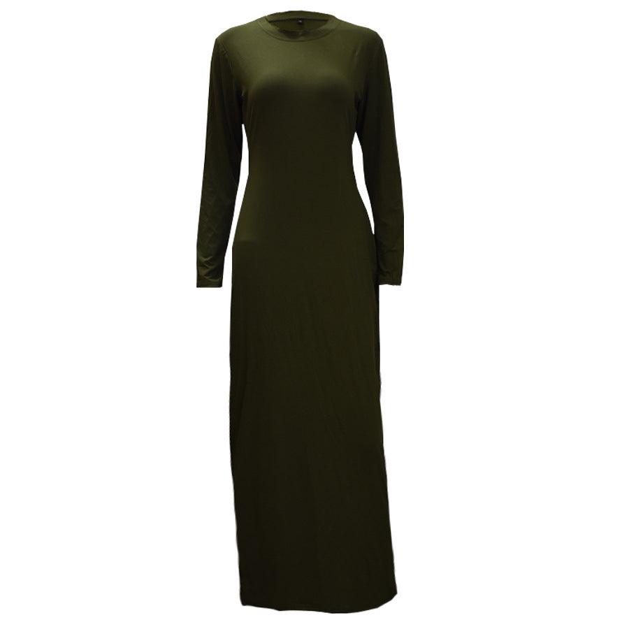 Full sleeve under abaya slip dress with round neck, view 4