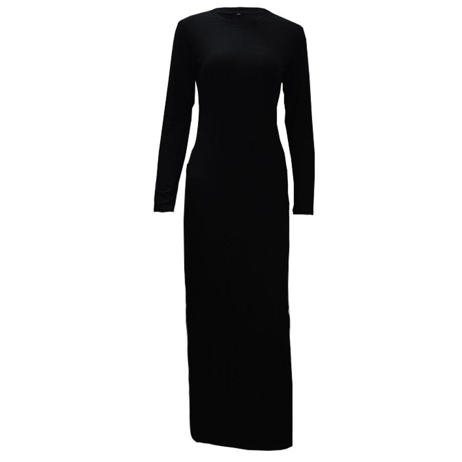 Full sleeve under abaya slip dress with round neck, view 6