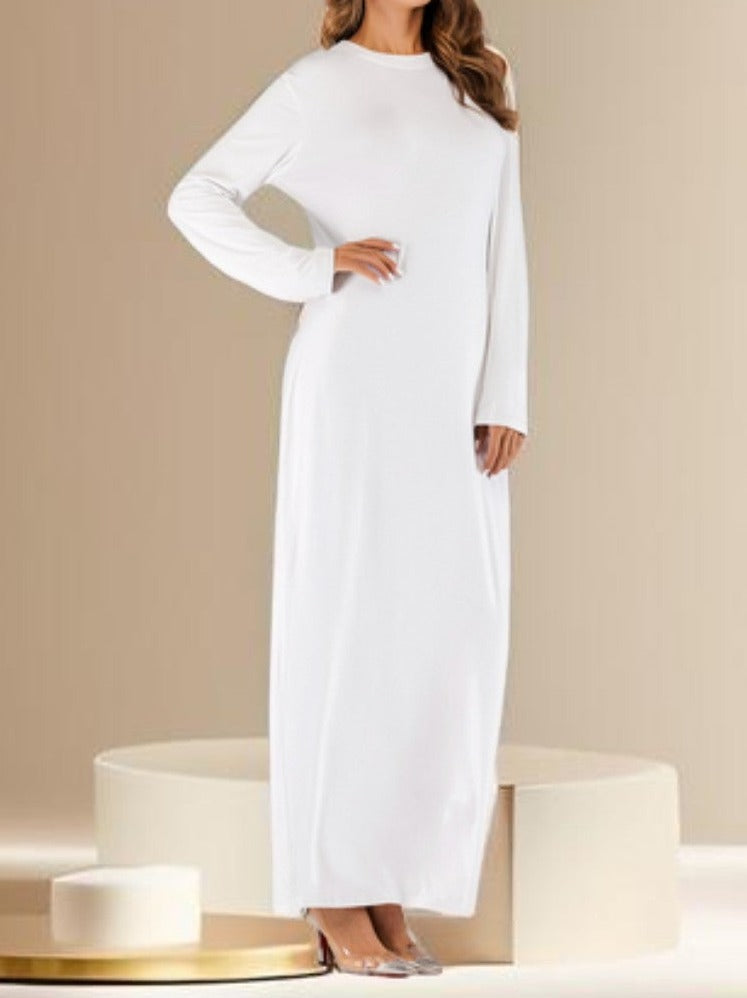 Full sleeve under abaya slip dress with round neck, view 7