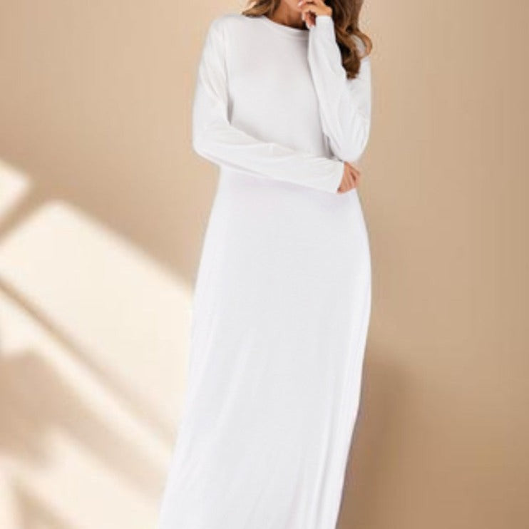 Full sleeve under abaya slip dress with round neck, view 8