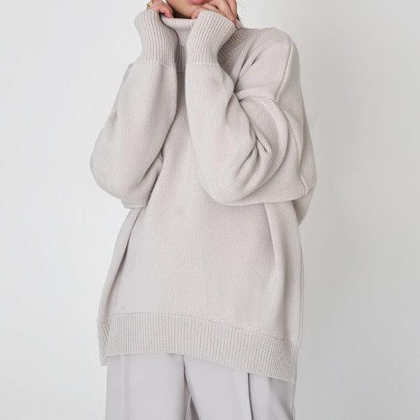 Solid Color Turtleneck  Loose Pullover Women's Sweater, view 6