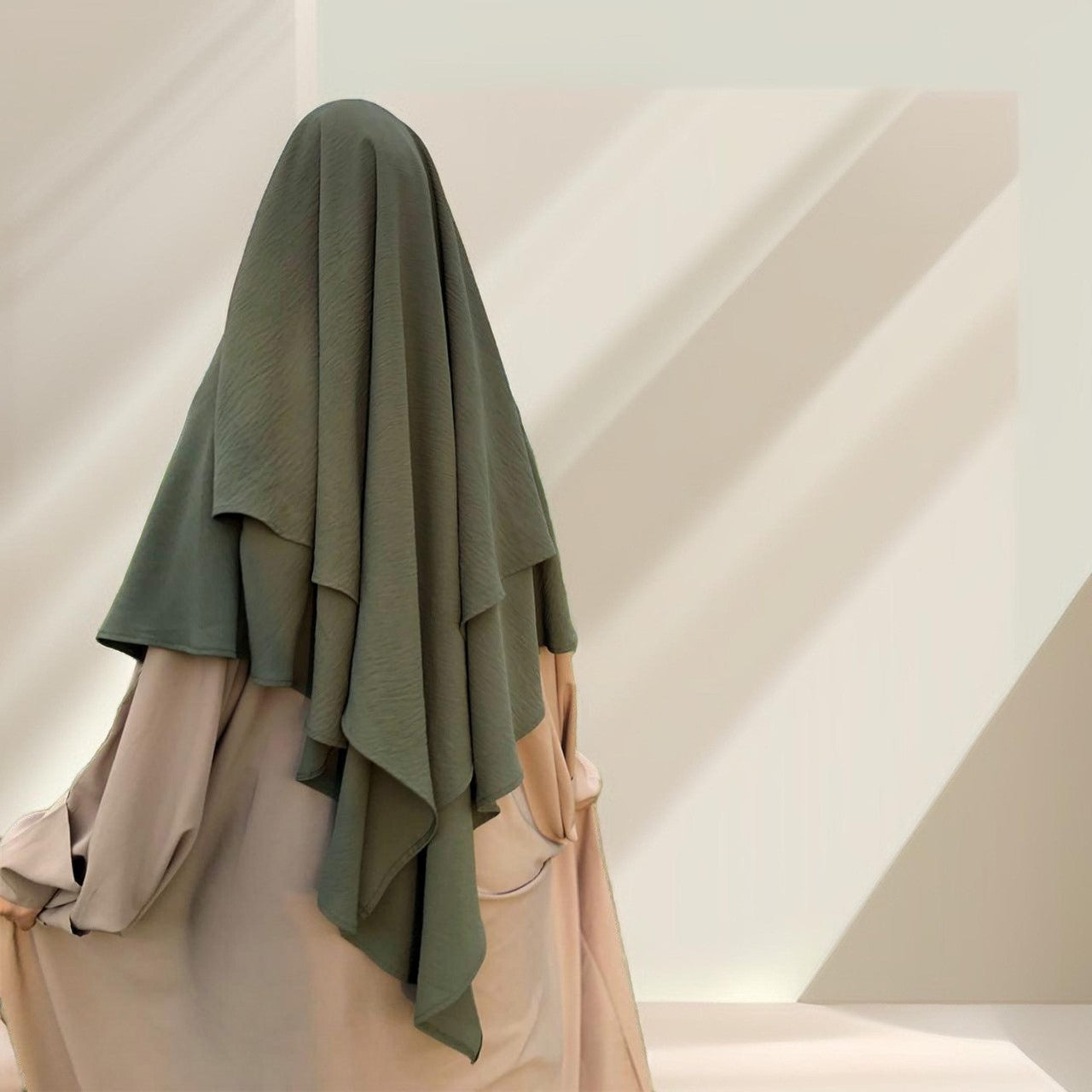 Monochrome Long Khimar / Hijab, view 4