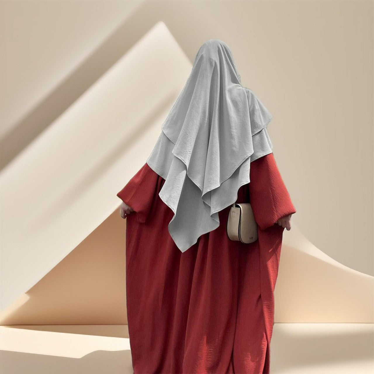 Monochrome Long Khimar / Hijab, view 5
