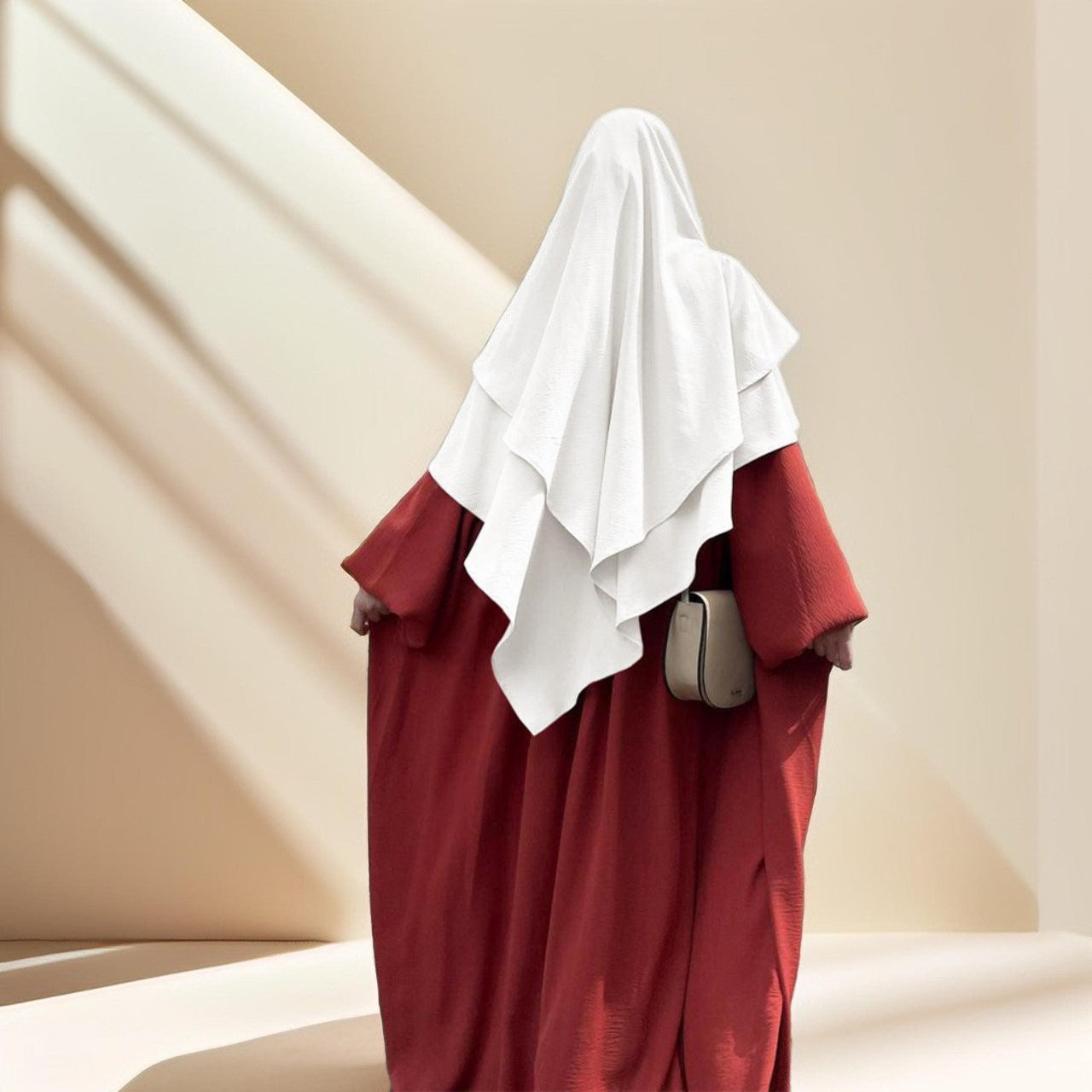 Monochrome Long Khimar / Hijab, view 6