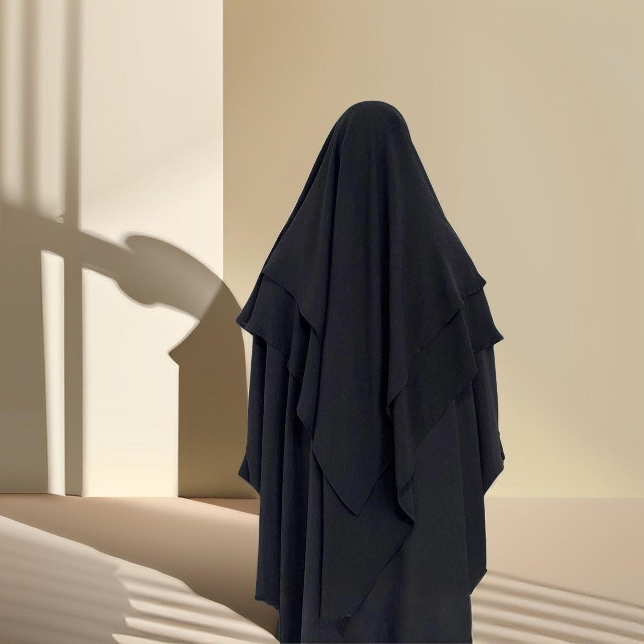 Monochrome Long Khimar / Hijab, view 7
