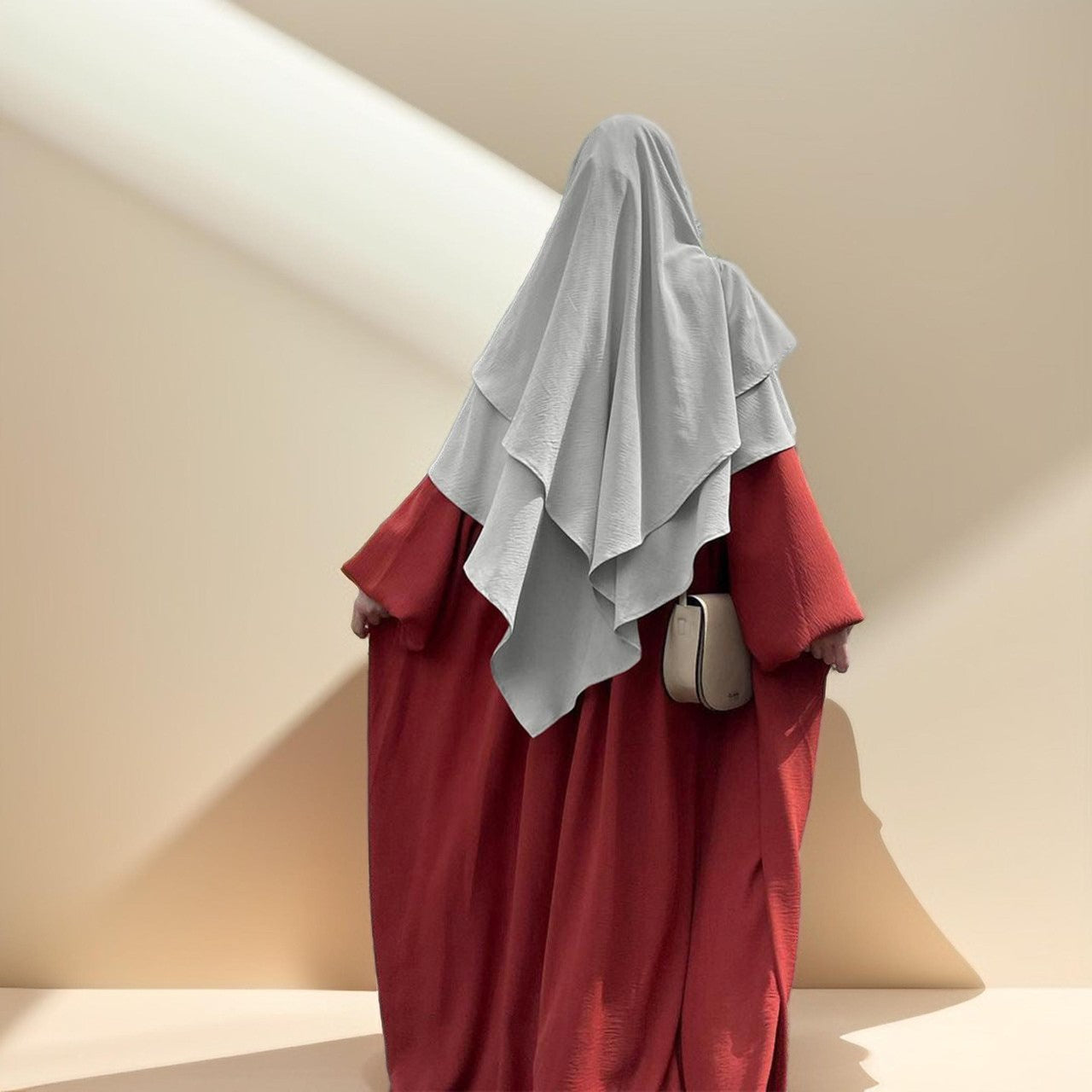 Monochrome Long Khimar / Hijab, view 8