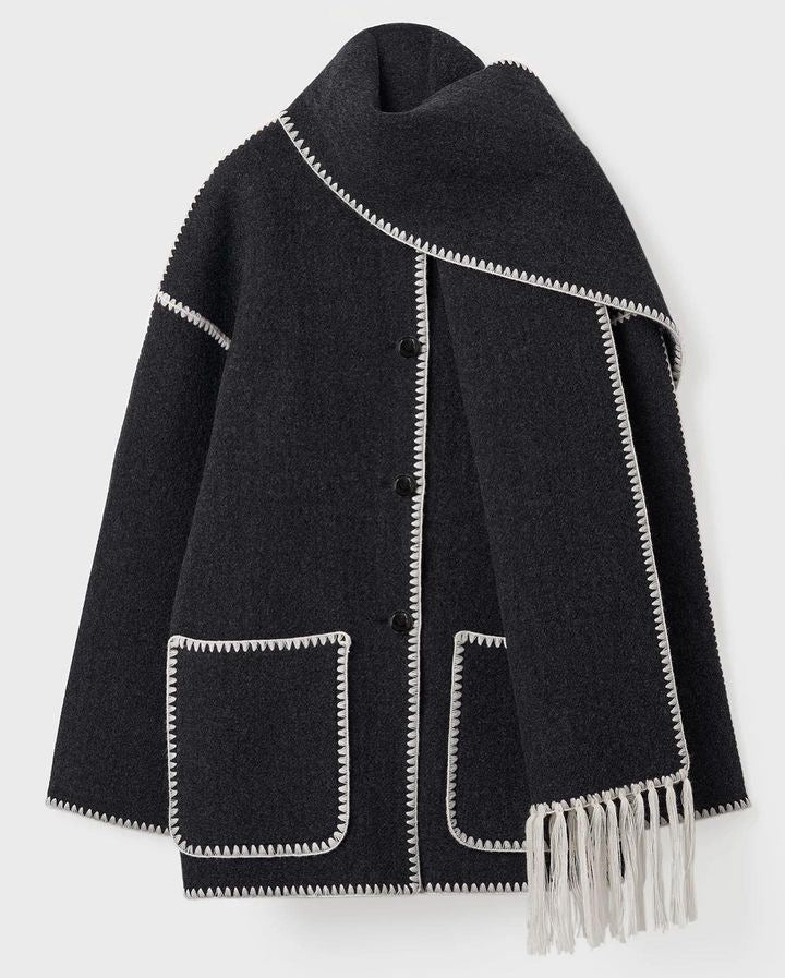 Autumn/Winter New Fashion Woollen Jacket with Scarf Tassels, view 5