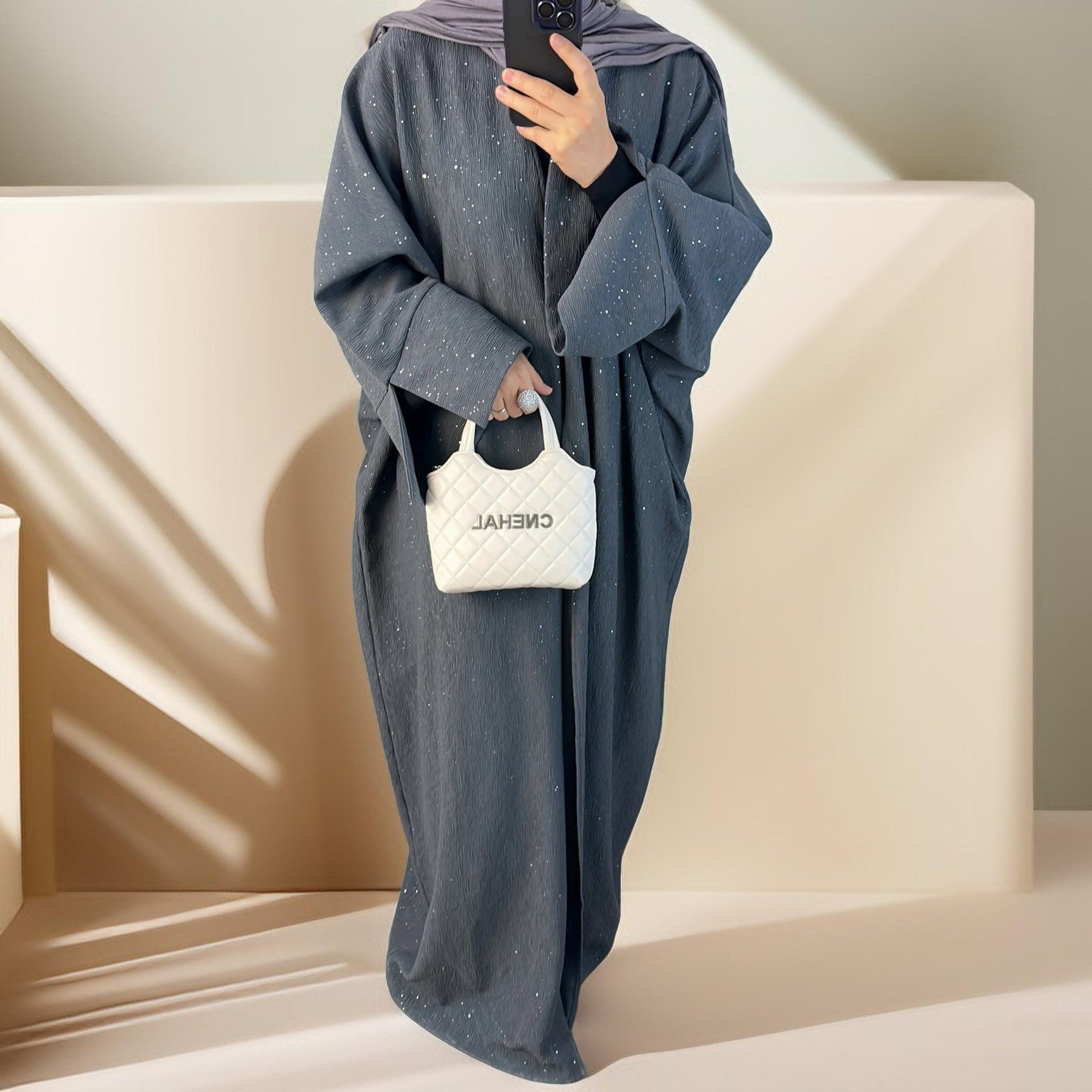 Sparkling Winter/Autumn Abaya Throwover Dress by Try Modest