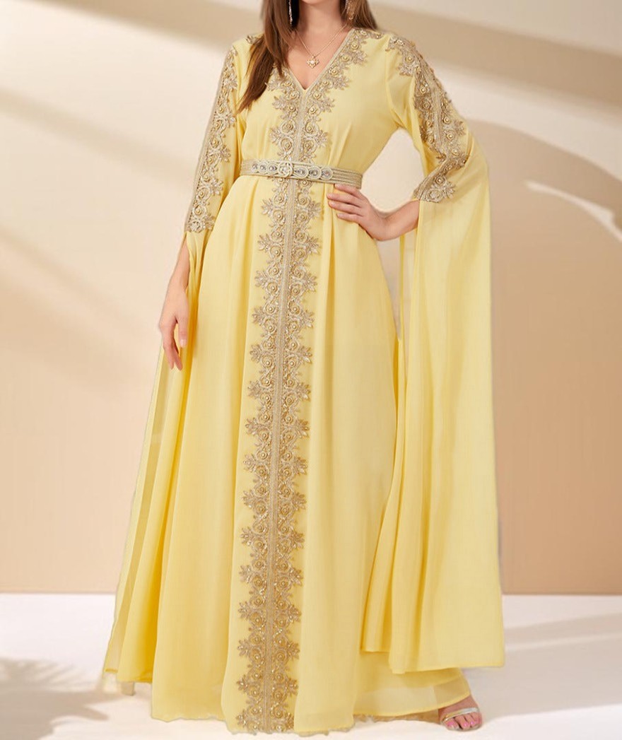 Dubai Style Kaftan with Detachable Belt, view 2