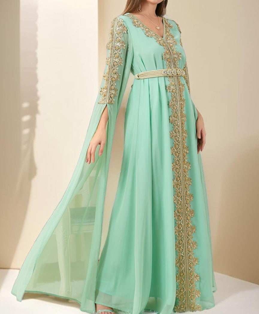 Dubai Style Kaftan with Detachable Belt, view 3