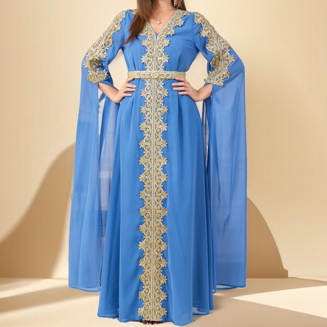 Dubai Style Kaftan with Detachable Belt, view 4