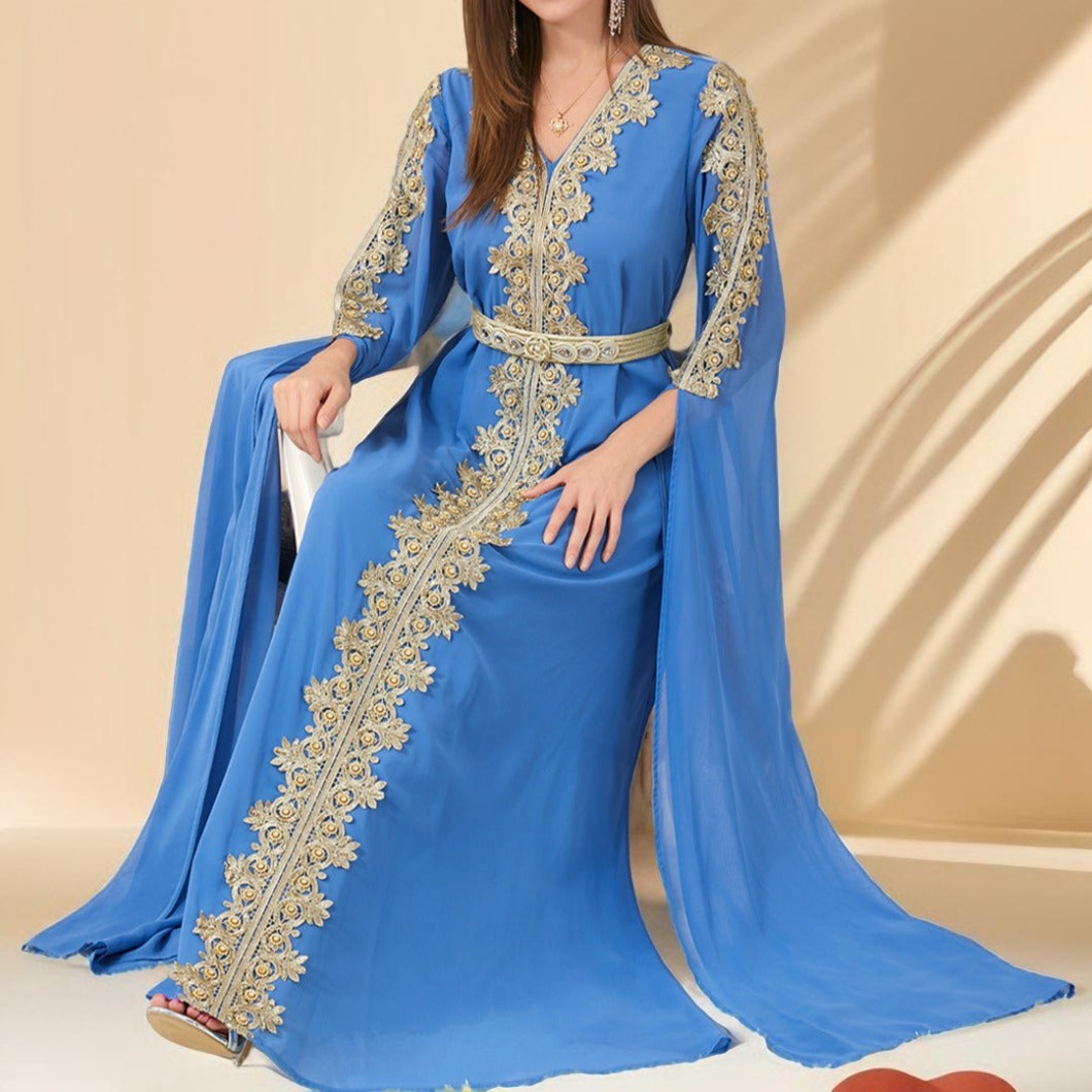 Dubai Style Kaftan with Detachable Belt, view 6