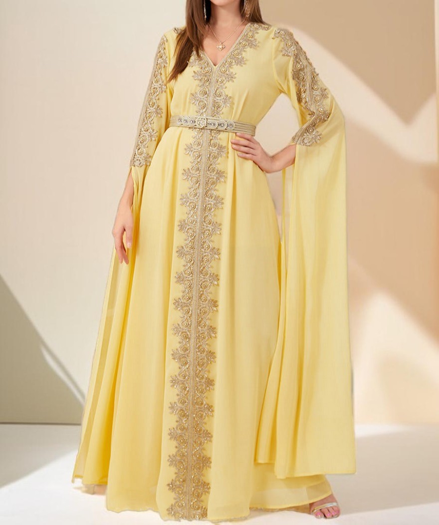 Dubai Style Kaftan with Detachable Belt, view 7