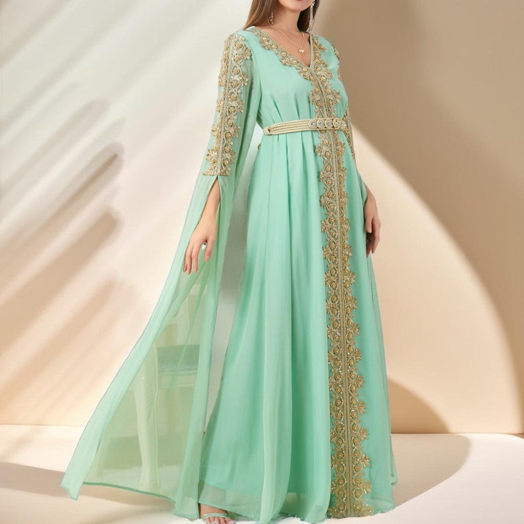 Dubai Style Kaftan with Detachable Belt, view 8
