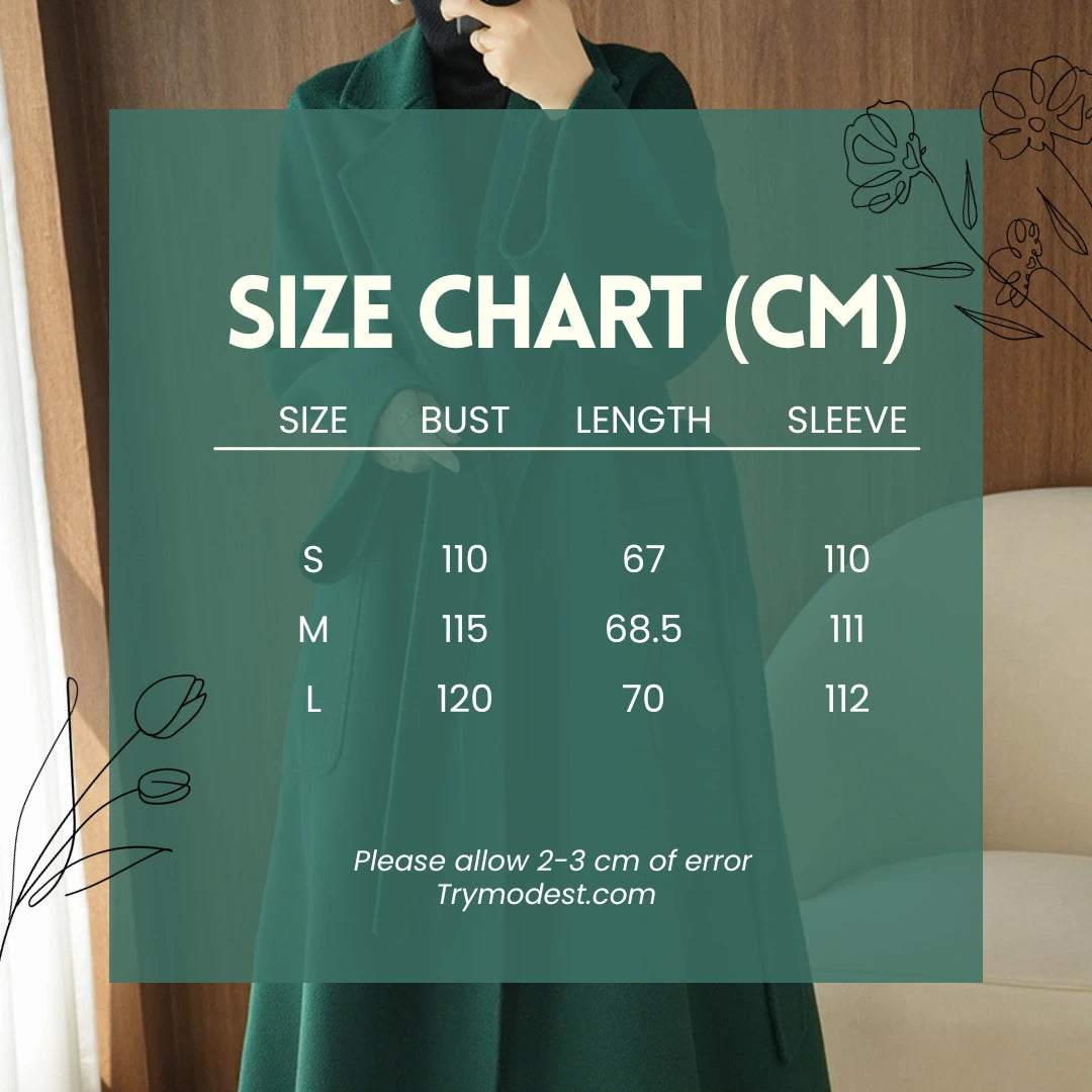 Premium Autumn/Winter Mid-Length Cashmere Coat, view 8