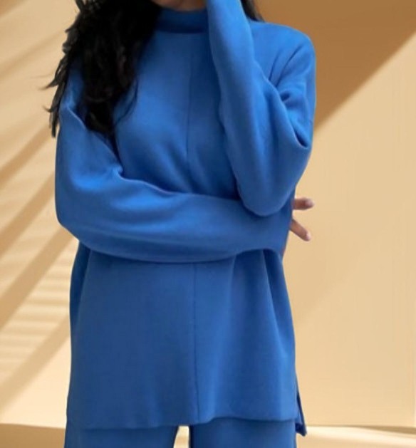 Long Sleeve Loose Casual Sweater Knitted Set, view 7