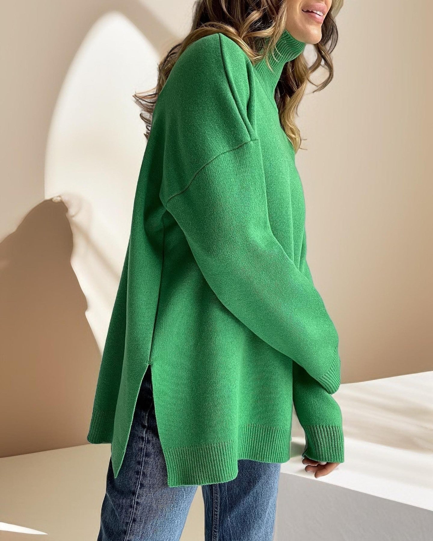 Women's Fashion Loose Turtleneck Sweater, view 3