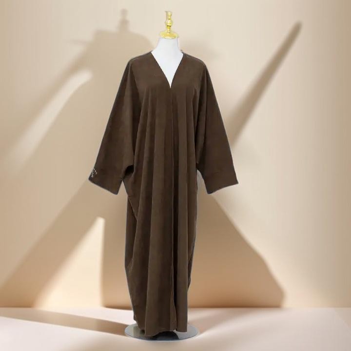 Open Front Corduroy Throw Over Abaya, view 2