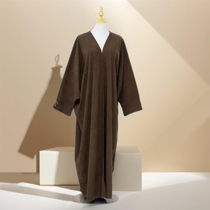 Open Front Corduroy Throw Over Abaya, view 7