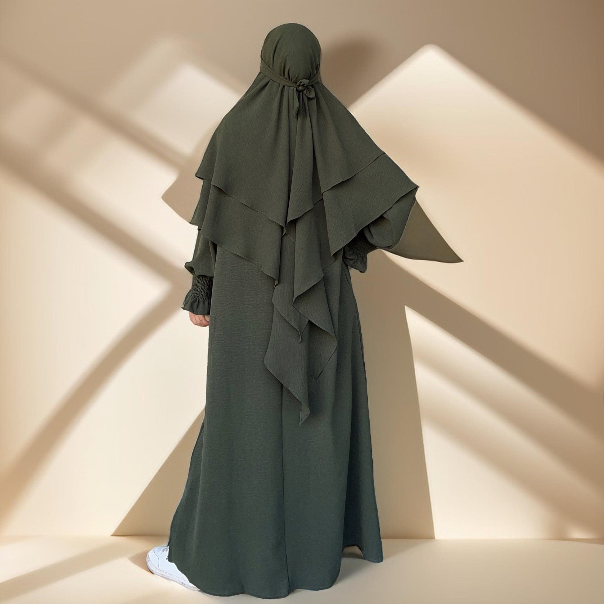 2 PC Umrah abaya/Prayer dress with khimar, view 3