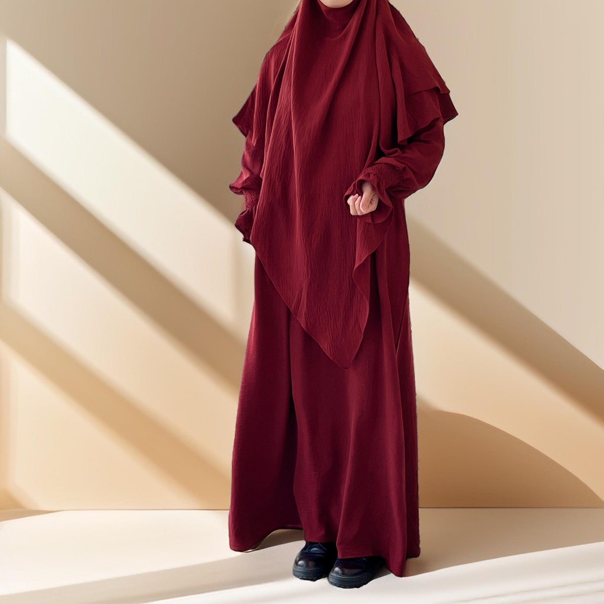 2 PC Umrah abaya/Prayer dress with khimar, view 4