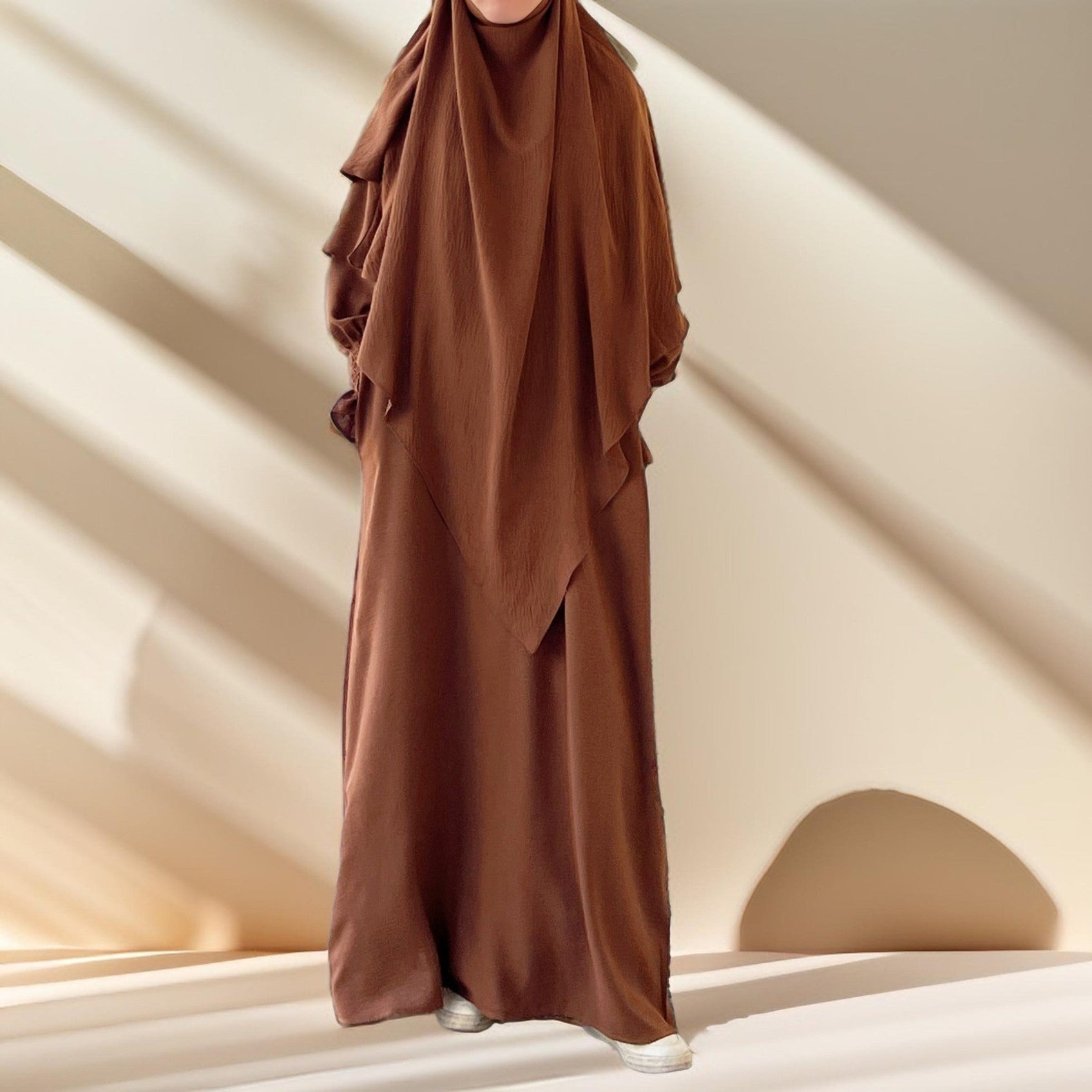 2 PC Umrah abaya/Prayer dress with khimar, view 6