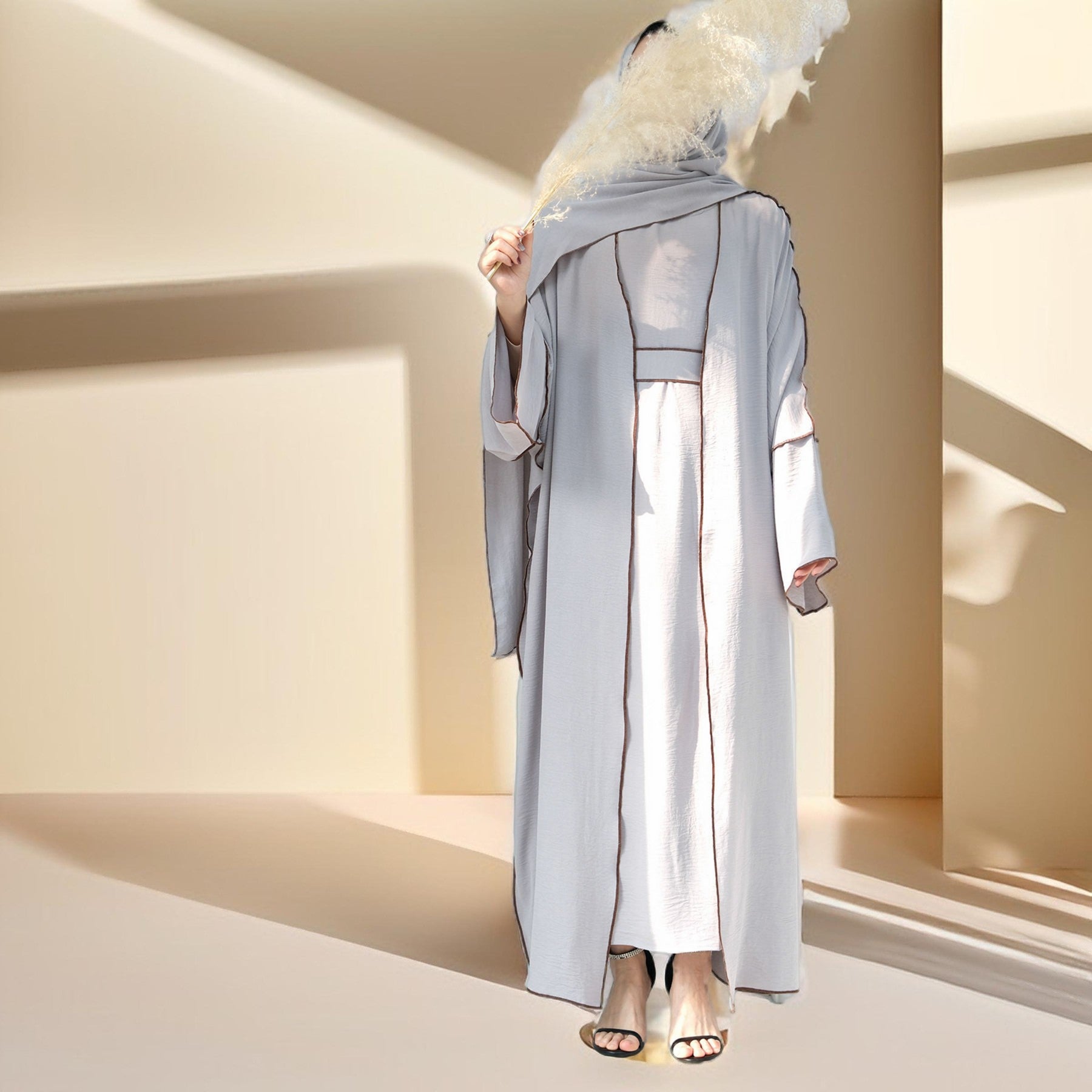 Raha four piece abaya set, view 3
