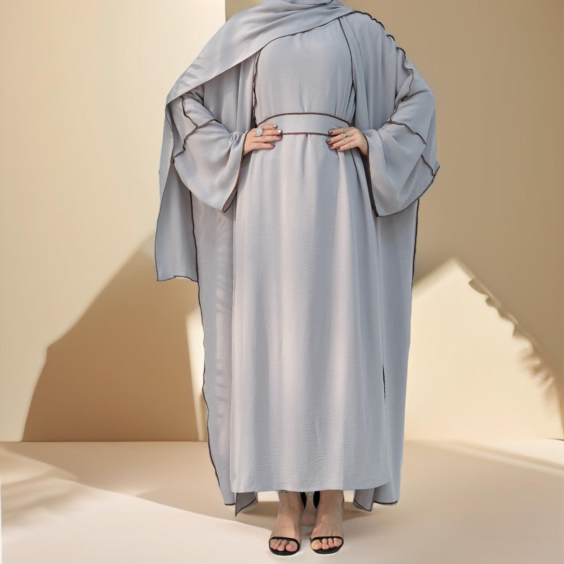 Raha four piece abaya set, view 8
