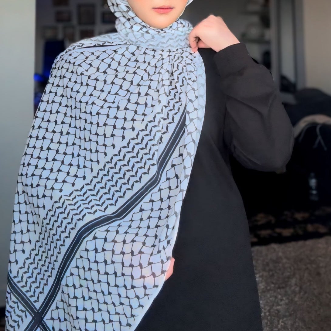 Olive Keffiyeh Chiffon Printed Palestinian Hijab: Enhance Your Style! by Try Modest