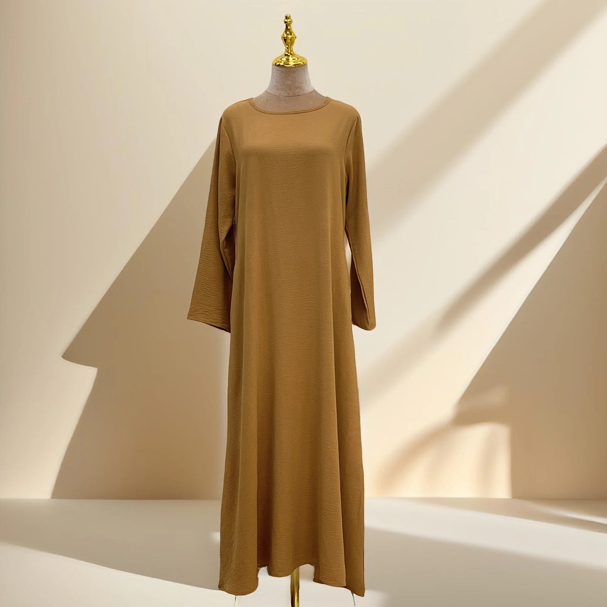 Dalia loose slip dress with pockets and long sleeve, view 2