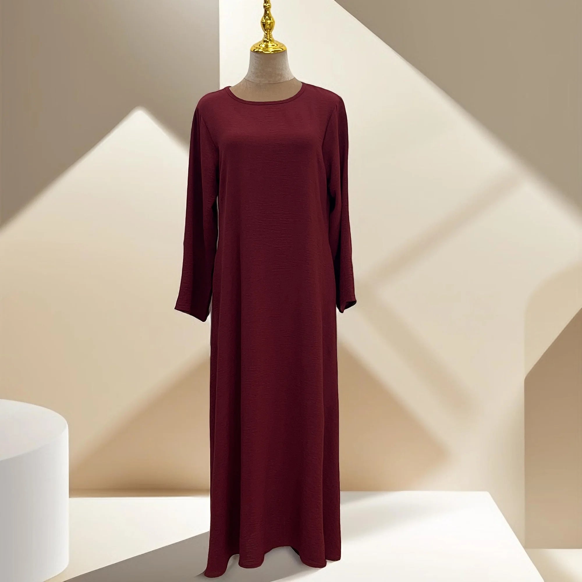 Dalia loose slip dress with pockets and long sleeve, view 5