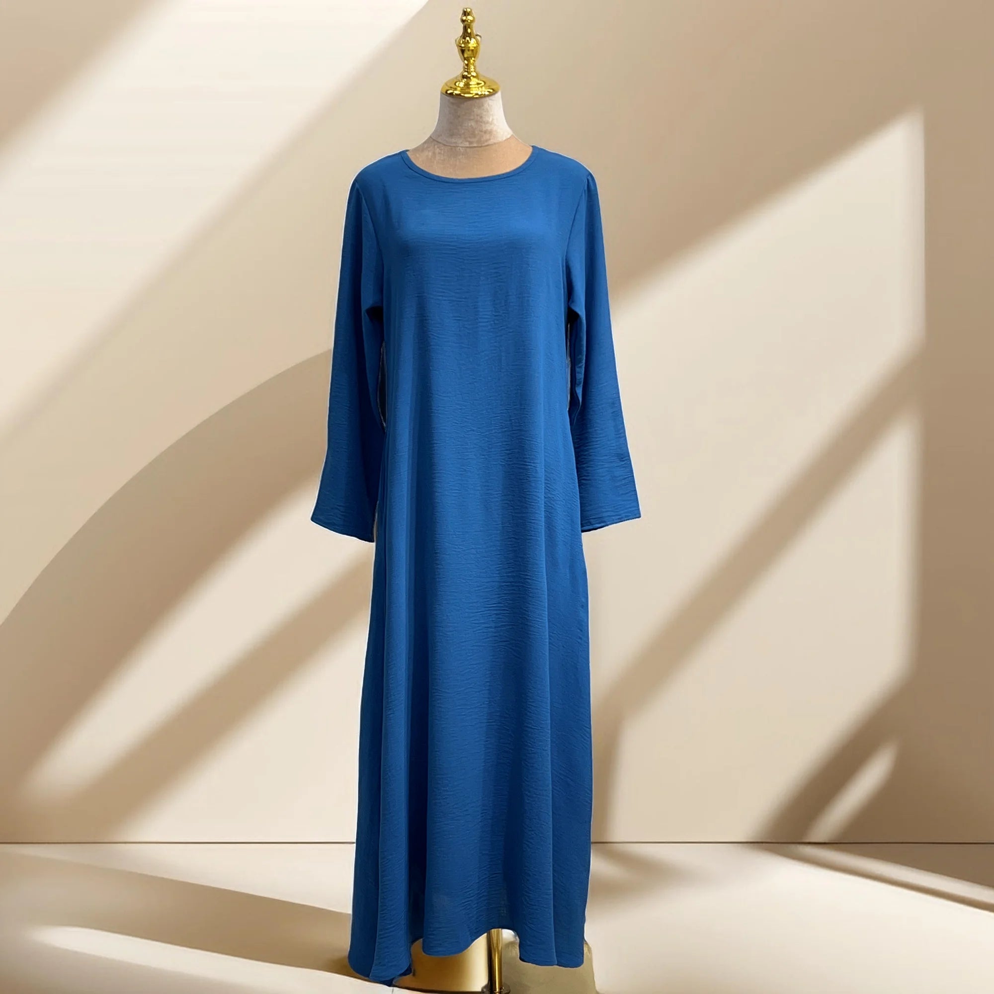 Dalia loose slip dress with pockets and long sleeve, view 7