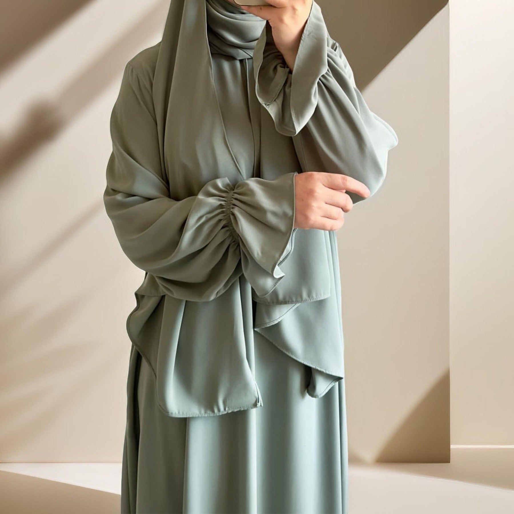 Modest Ease Daily wear abaya with attached hijab, view 7