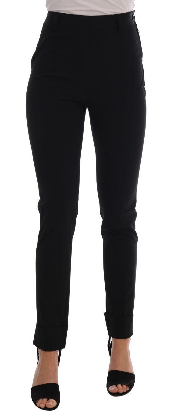 Ermanno Scervino Stretch Polyester Leggings — Black by Ermanno Scervino