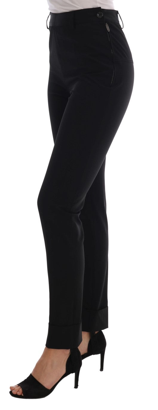 Ermanno Scervino Stretch Polyester Leggings — Black, view 2