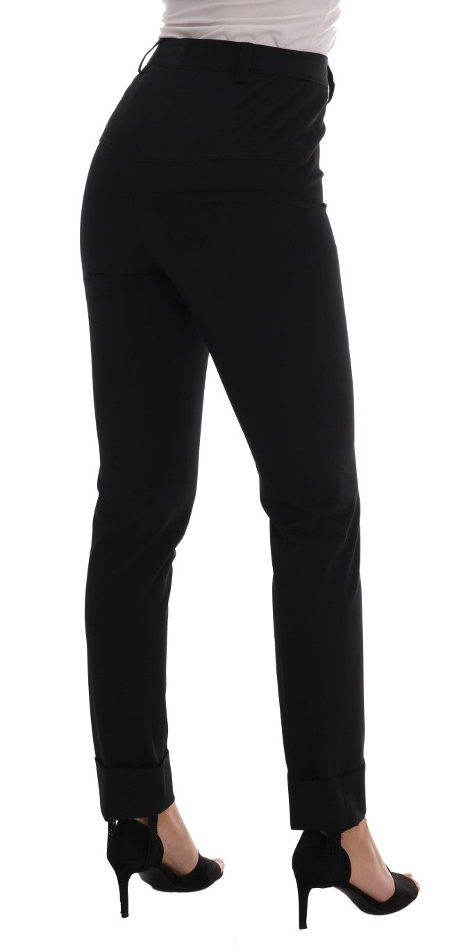 Ermanno Scervino Stretch Polyester Leggings — Black, view 3