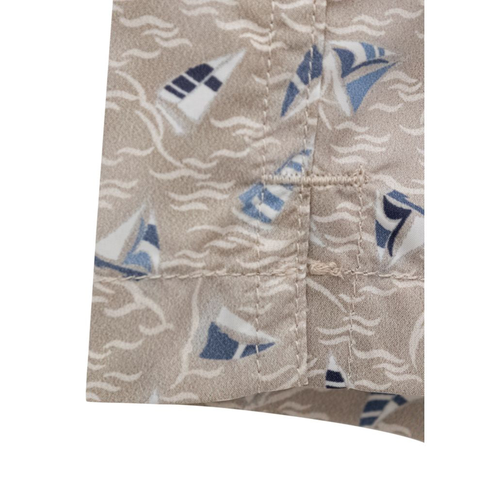 Canali Sails Print Swim Shorts — Beige, view 4