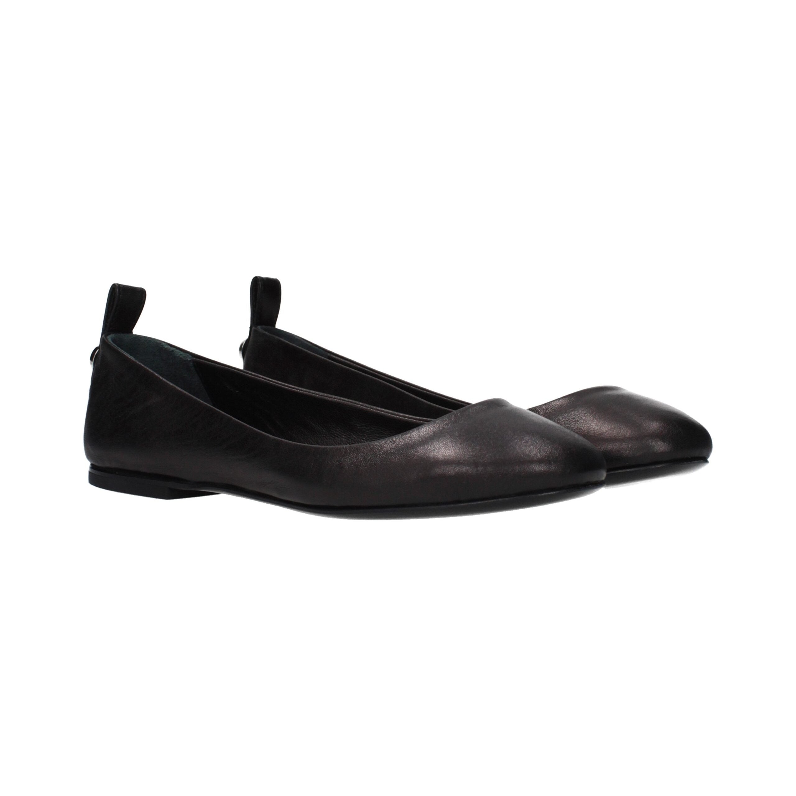 The Attico Leather Ballet Flat — Black, view 2