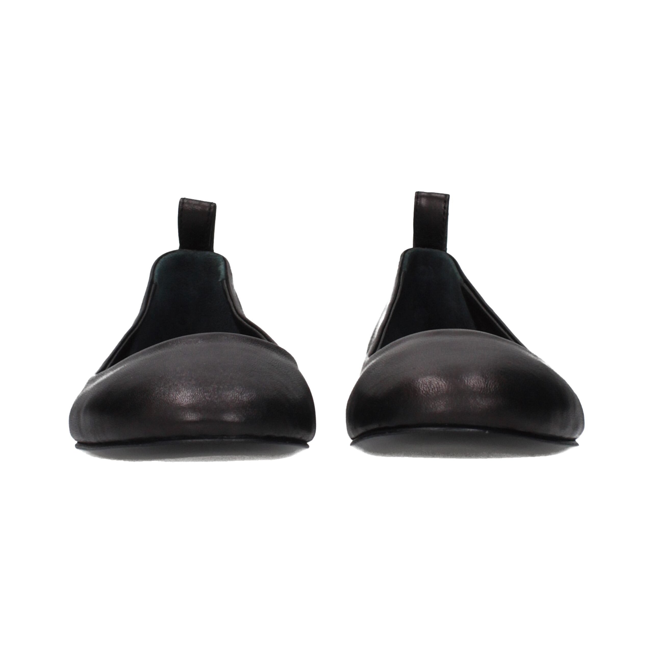 The Attico Leather Ballet Flat — Black, view 3