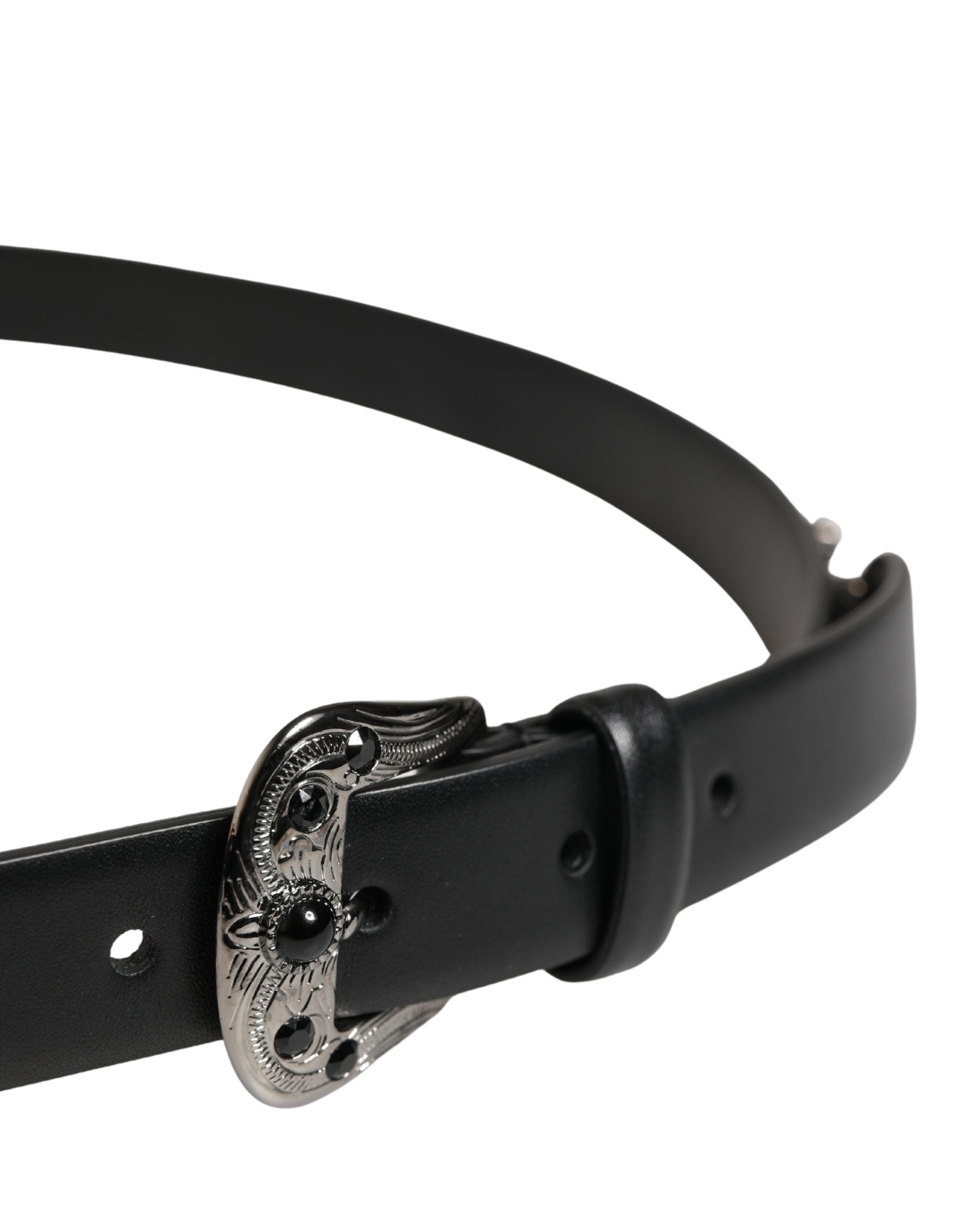 Dolce & Gabbana Studded Calf Leather Belt — Black, view 4
