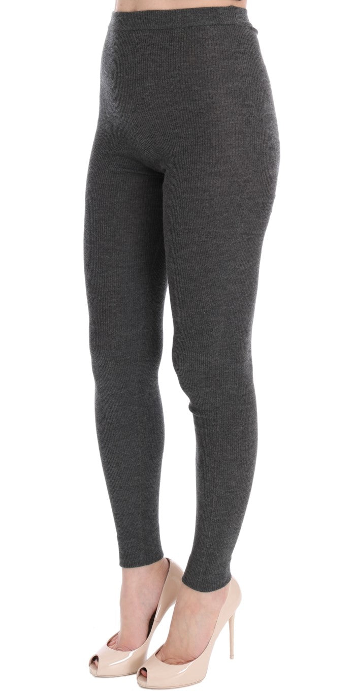 Dolce & Gabbana Cashmere Stretch Leggings — Gray, view 2