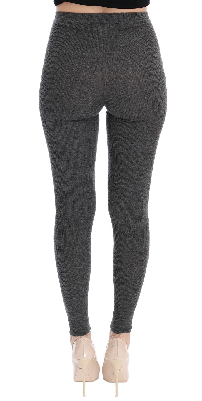 Dolce & Gabbana Cashmere Stretch Leggings — Gray, view 3