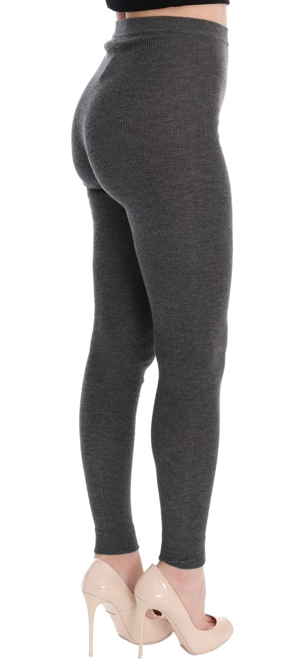 Dolce & Gabbana Cashmere Stretch Leggings — Gray, view 4