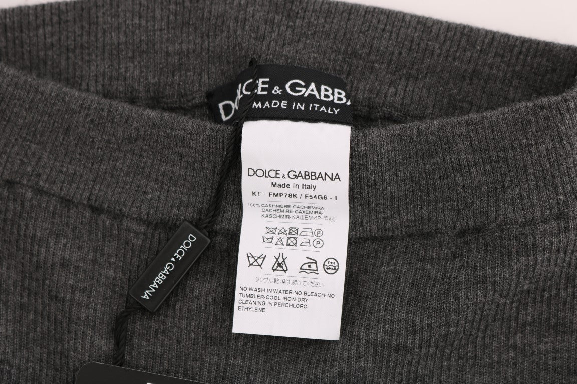 Dolce & Gabbana Cashmere Stretch Leggings — Gray, view 7