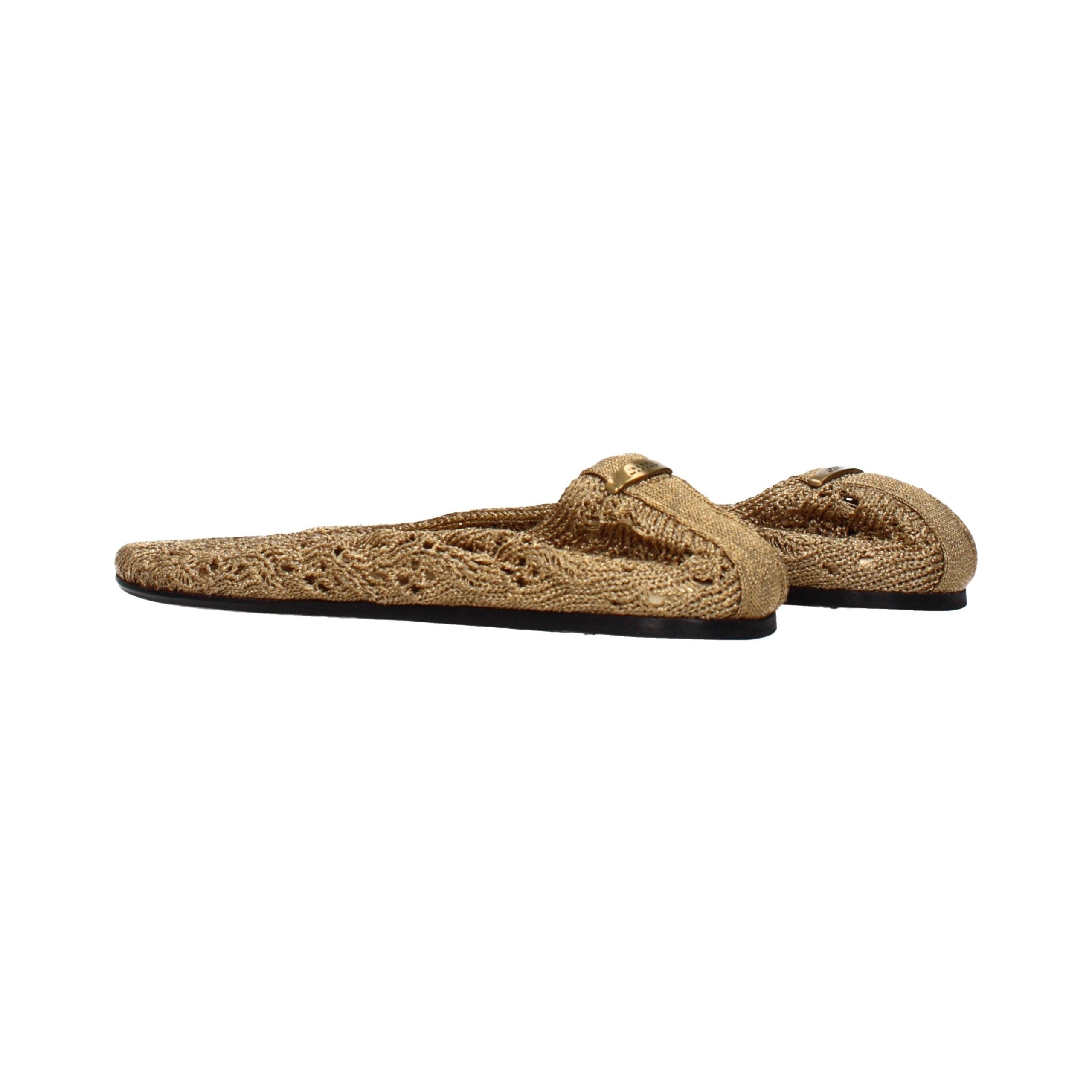 Isabel Marant Woven Fabric Ballet Flat — Gold, view 4