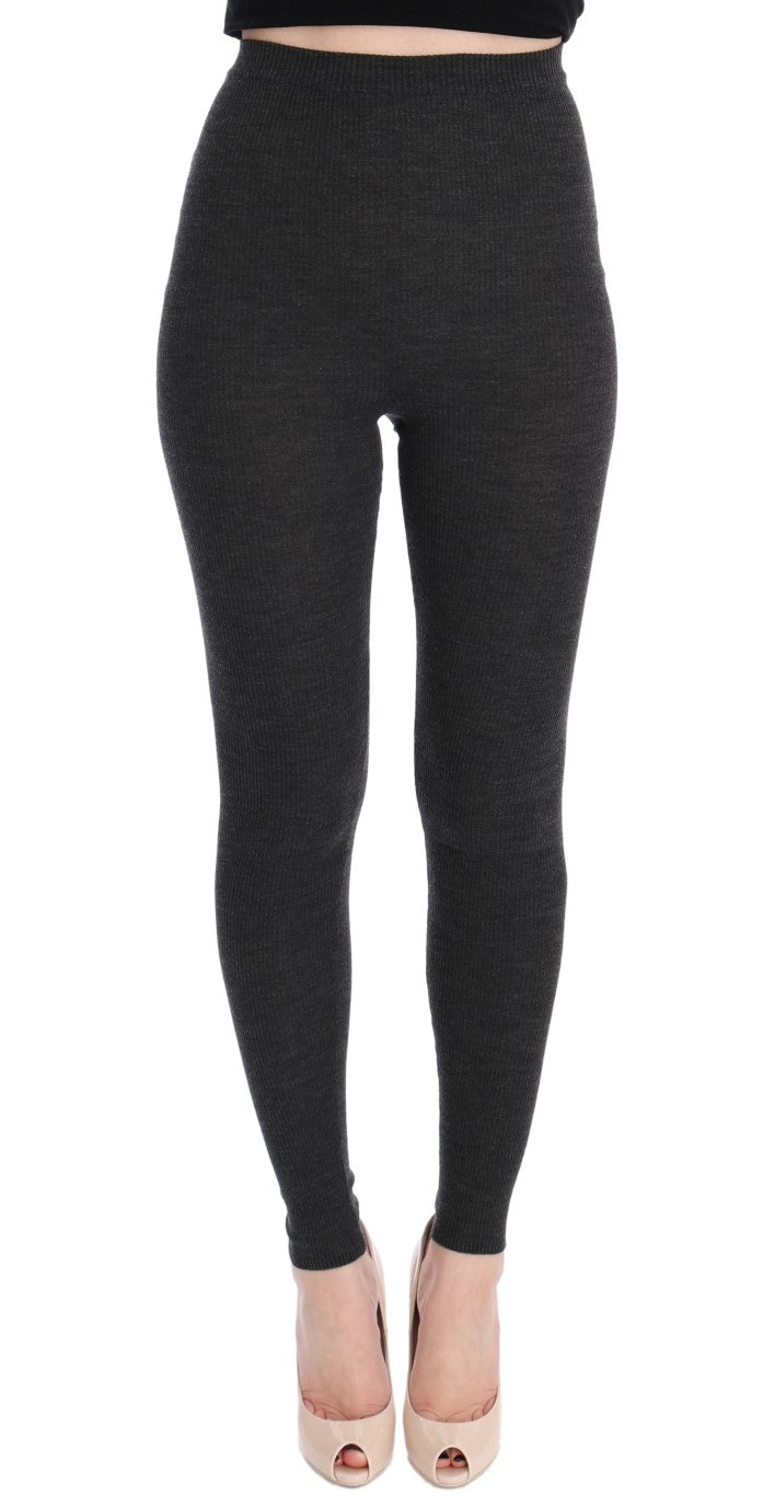 Dolce & Gabbana Wool Stretch Leggings — Gray by Dolce Gabbana