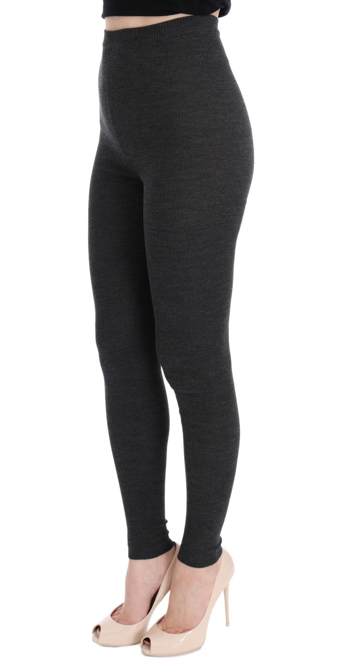 Dolce & Gabbana Wool Stretch Leggings — Gray, view 2