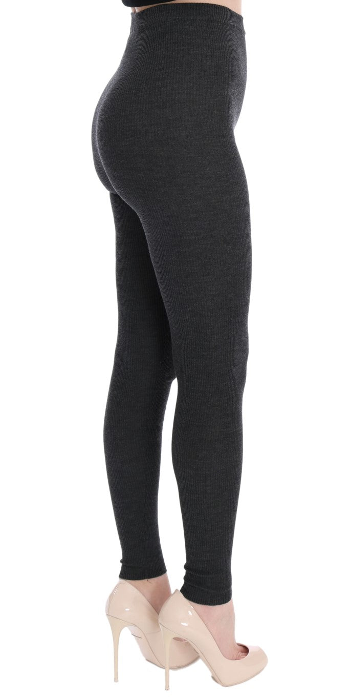 Dolce & Gabbana Wool Stretch Leggings — Gray, view 4