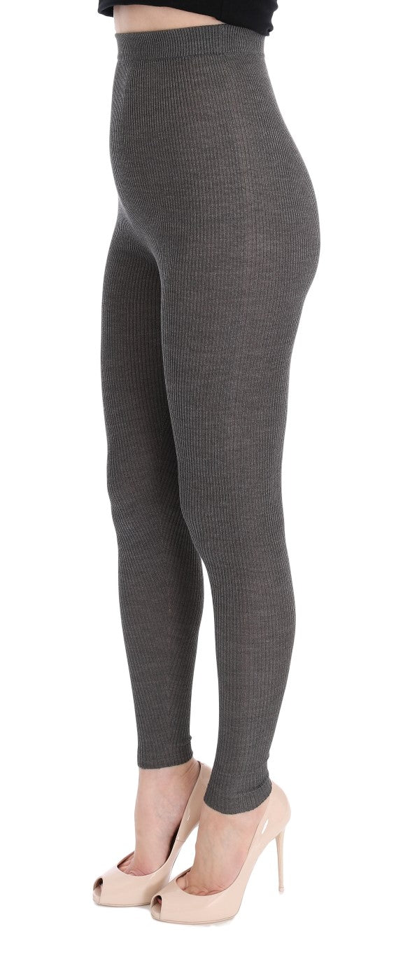 Dolce & Gabbana Cashmere Stretch Leggings — Gray, view 2