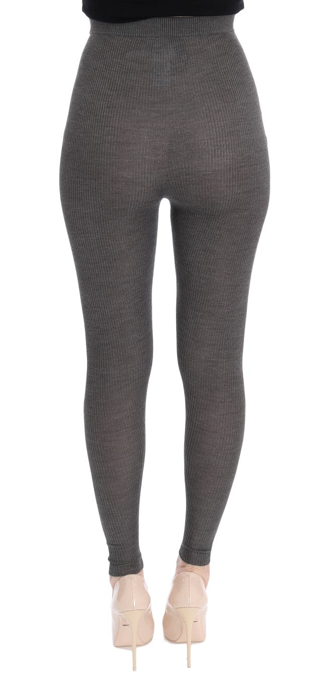 Dolce & Gabbana Cashmere Stretch Leggings — Gray, view 3